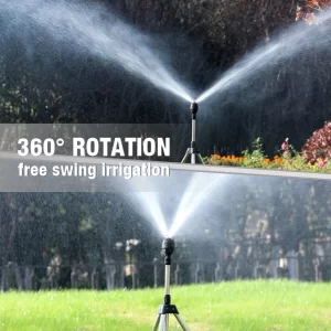 360 Rotating Tripod Sprinkler Telescopic Support Automatic Rotating Sprayer Automatic Garden Irrigation Lawn Watering Sprinkler