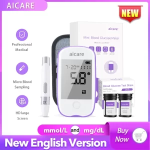 AICARE Blood Glucose Meter Glucometer Diabetes 50/100 Test Strips Lancets Blood Sugar Meter Monitor Medical Devices Tester