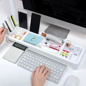 Desk Organizer Multifunction Table Desktop Storage Phone Holder Keyboard Drawer Office Home Stationery Storage Accessories