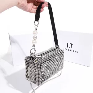 Diamond evening bag luxury designer women’s handbag 2022 high quality armpit bag shiny bags for women sac a main femme